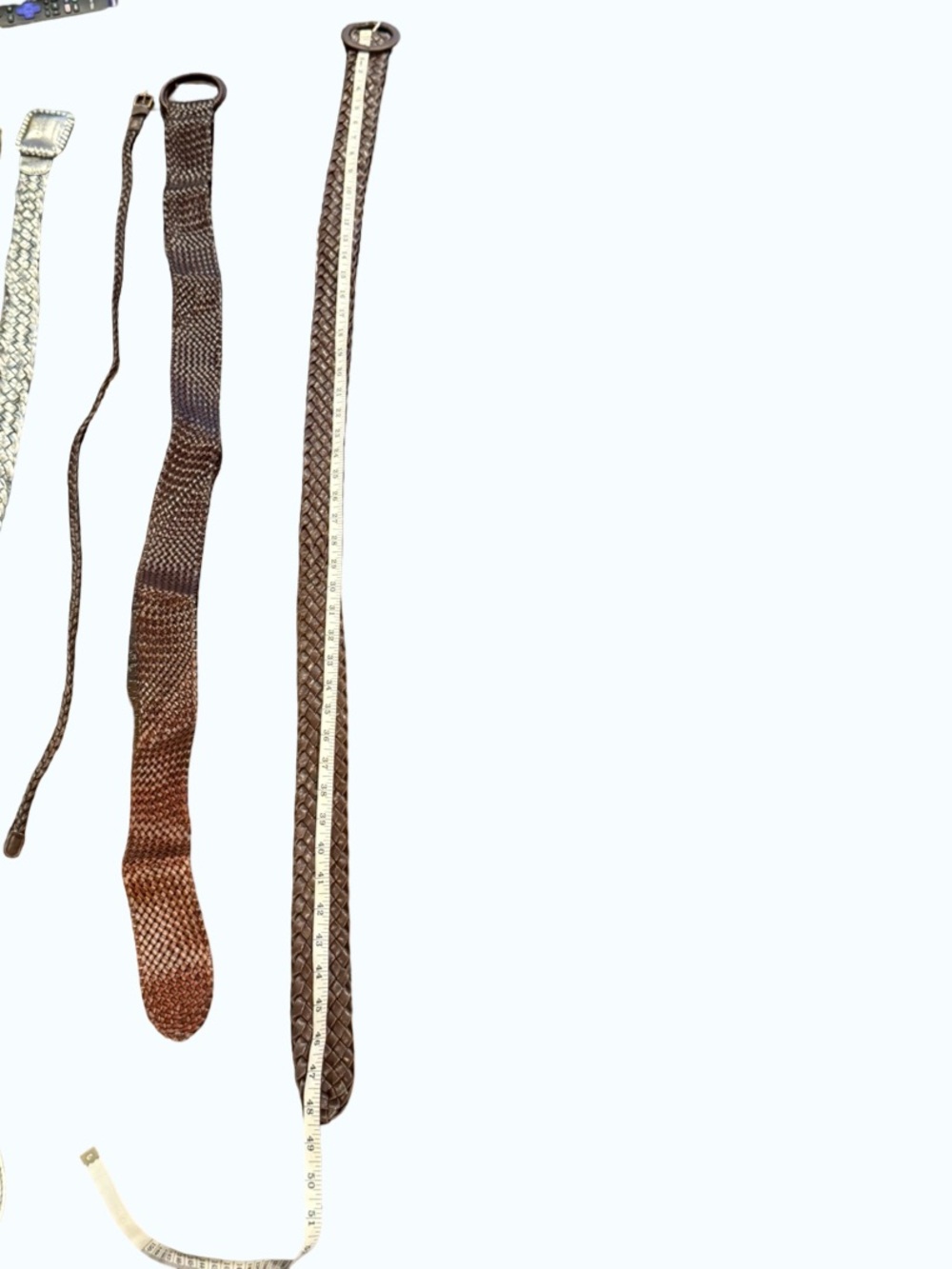 Men's Leather Belts - Brown and Black Braided and Smooth Styles - Picture 4 of 17